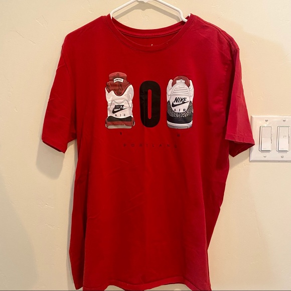 Rare Vintage Nike Air Jordan lll Red Portland Tee - Picture 1 of 4